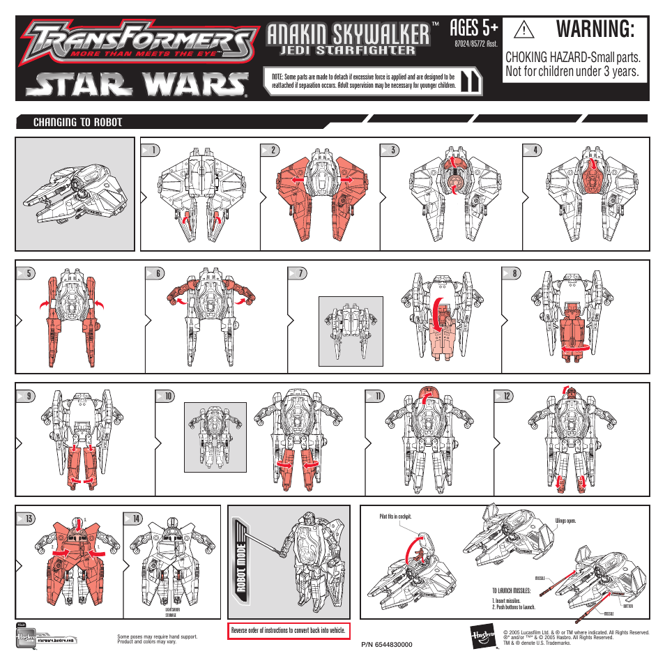 Hasbro Transformers 87024 User Manual | 1 page