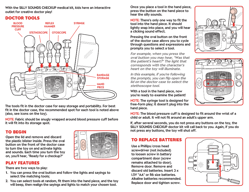 Hasbro Silly Sounds Checkup 09039 User Manual | Page 2 / 2