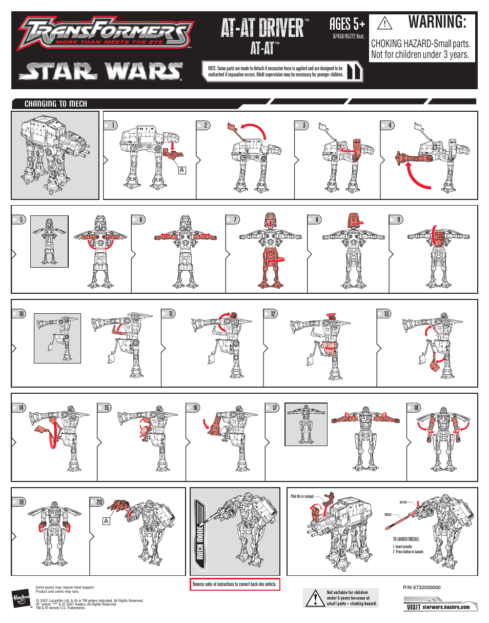 Hasbro Transformers 85772 User Manual | 1 page
