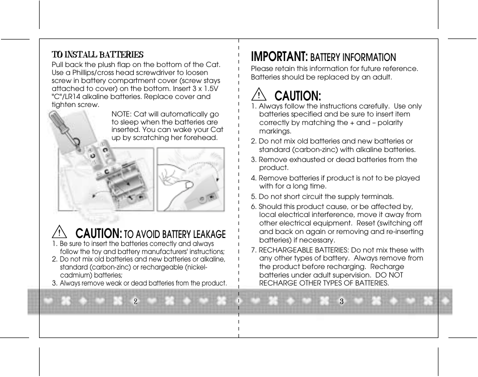 Important, Caution, Battery information | Hasbro 66492 User Manual | Page 3 / 7