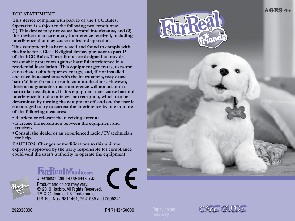 Hasbro FurReal Friends PN7143-45000 User Manual | 4 pages