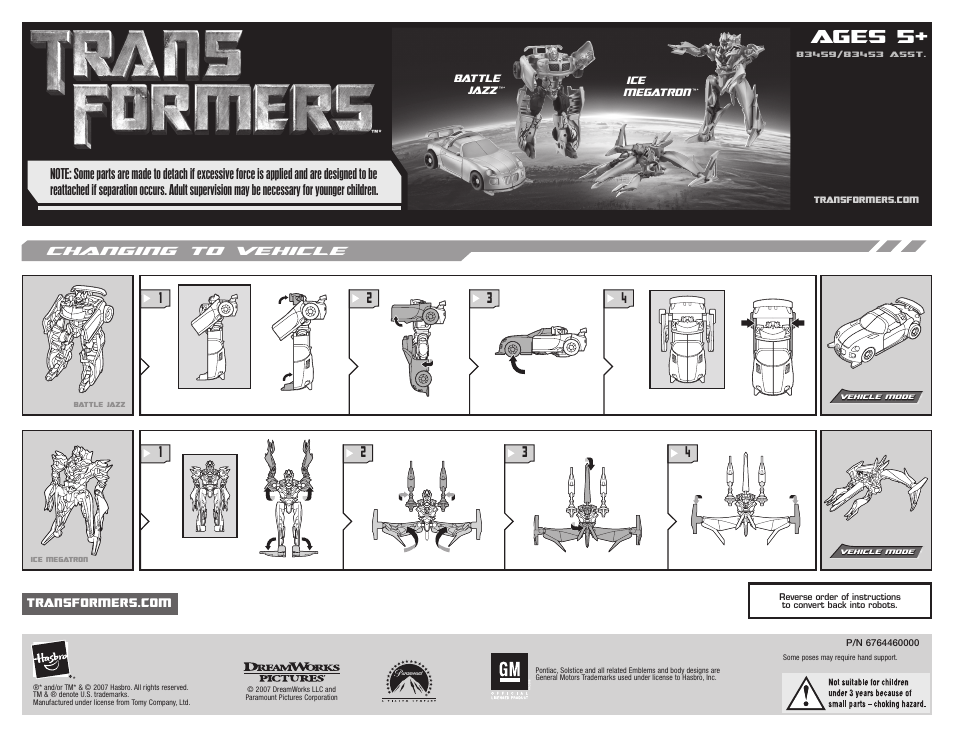 Hasbro Battle Jazz 83459 User Manual | 1 page