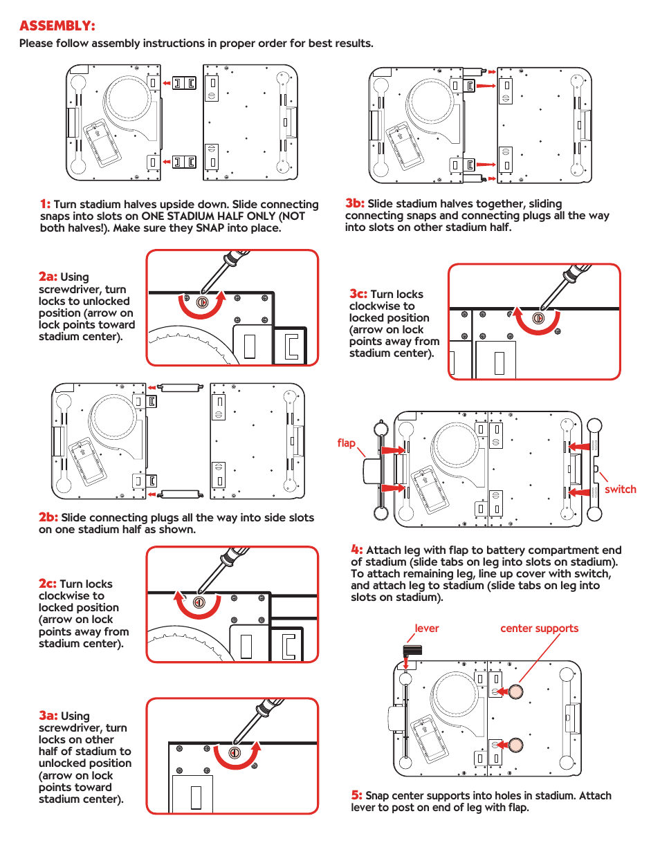 Assembly | Hasbro Air-Powered Action Stadium 08628 User Manual | Page 2 / 4
