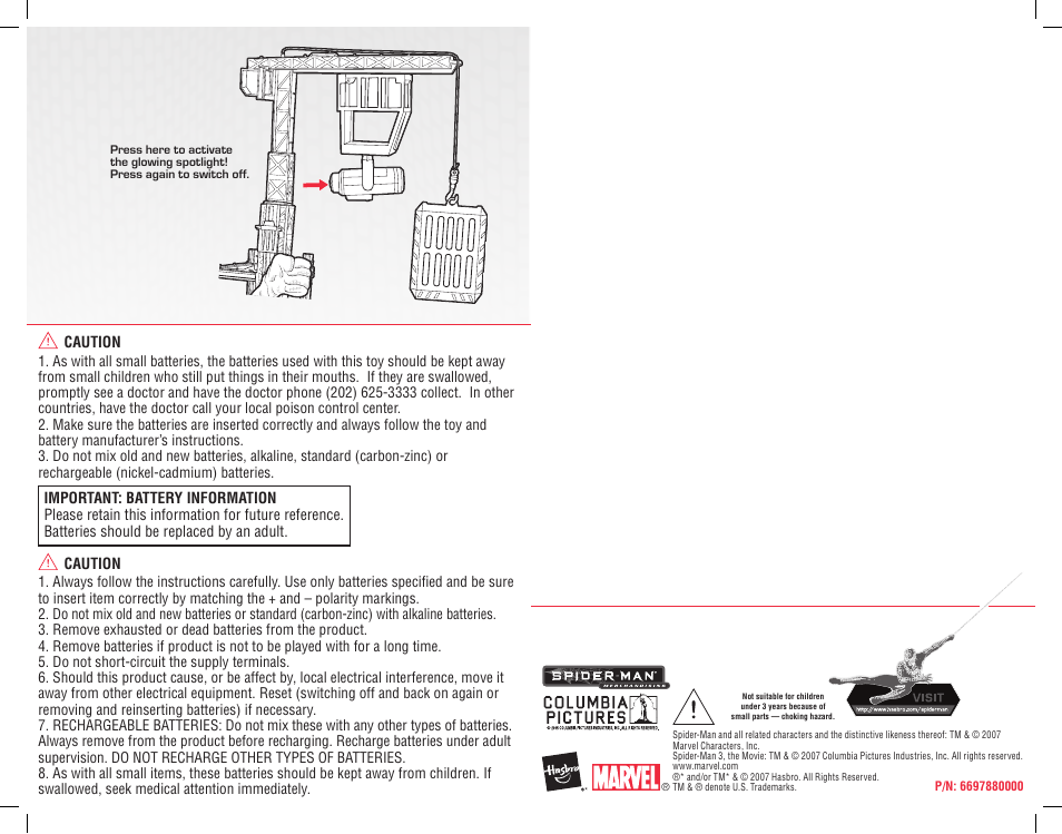 Hasbro Spiderman 3 Webworld Final Battle Playset 69173 User Manual | Page 8 / 8