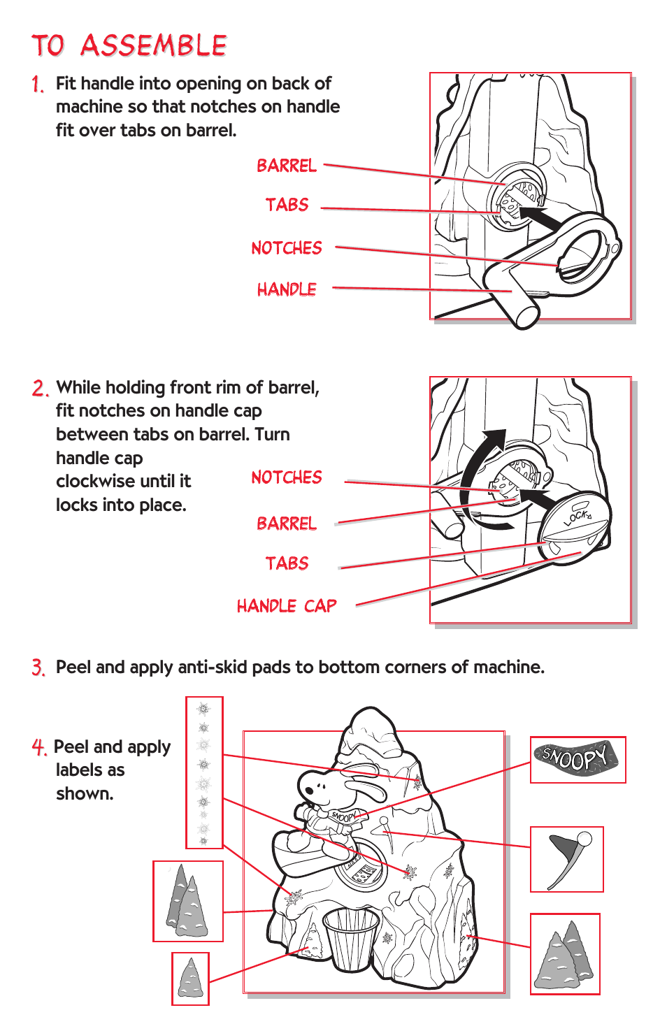 Hasbro Snoopy Sno-Cone Machine 30001 User Manual | Page 2 / 4