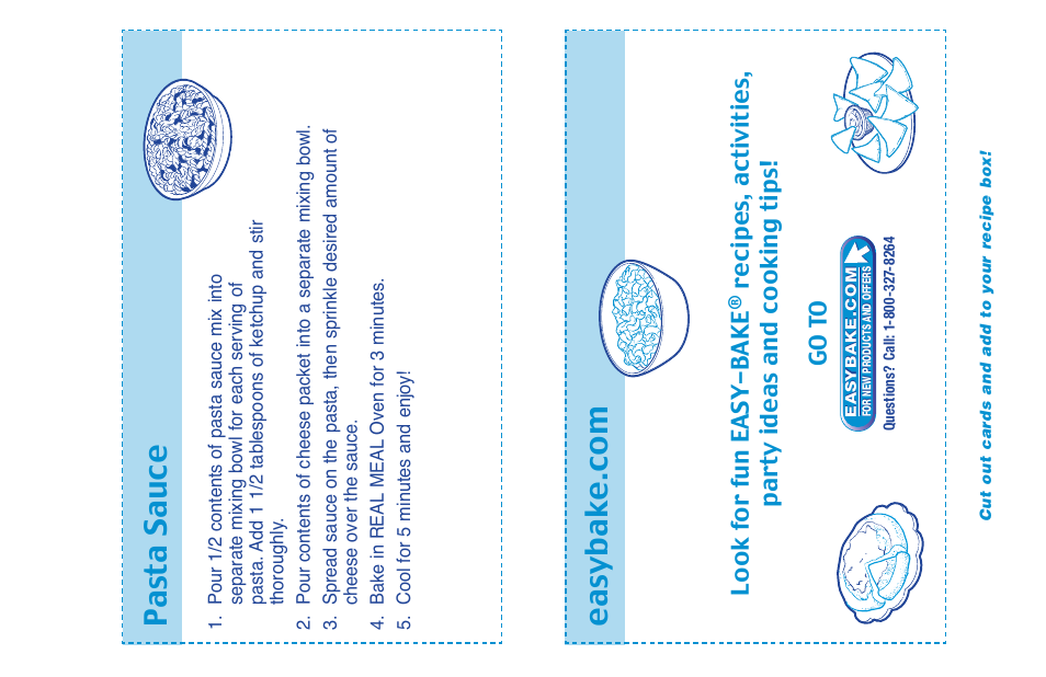 Pasta sauce, Look for fun easy-bake | Hasbro 65551/65705 User Manual | Page 4 / 4