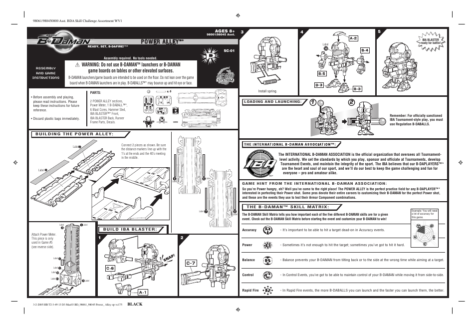 Hasbro B Daman Power Alley 98045 User Manual | 2 pages