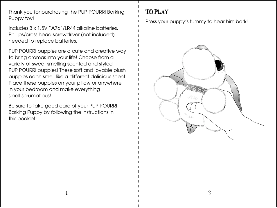 Hasbro Pup Pourri Barking Puppy 72475 User Manual | Page 2 / 4