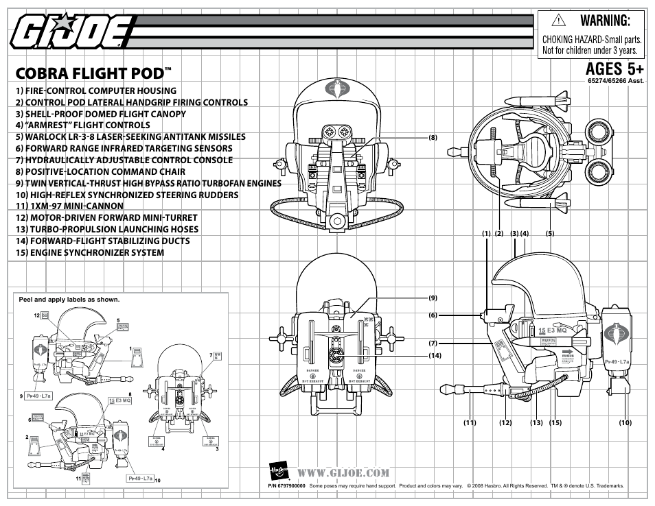 Hasbro Cobra Flight Pod 65274/65266 User Manual | 1 page