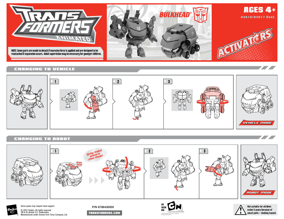 Hasbro Transformers Animated Bulkhead 83619/83617 User Manual | 1 page