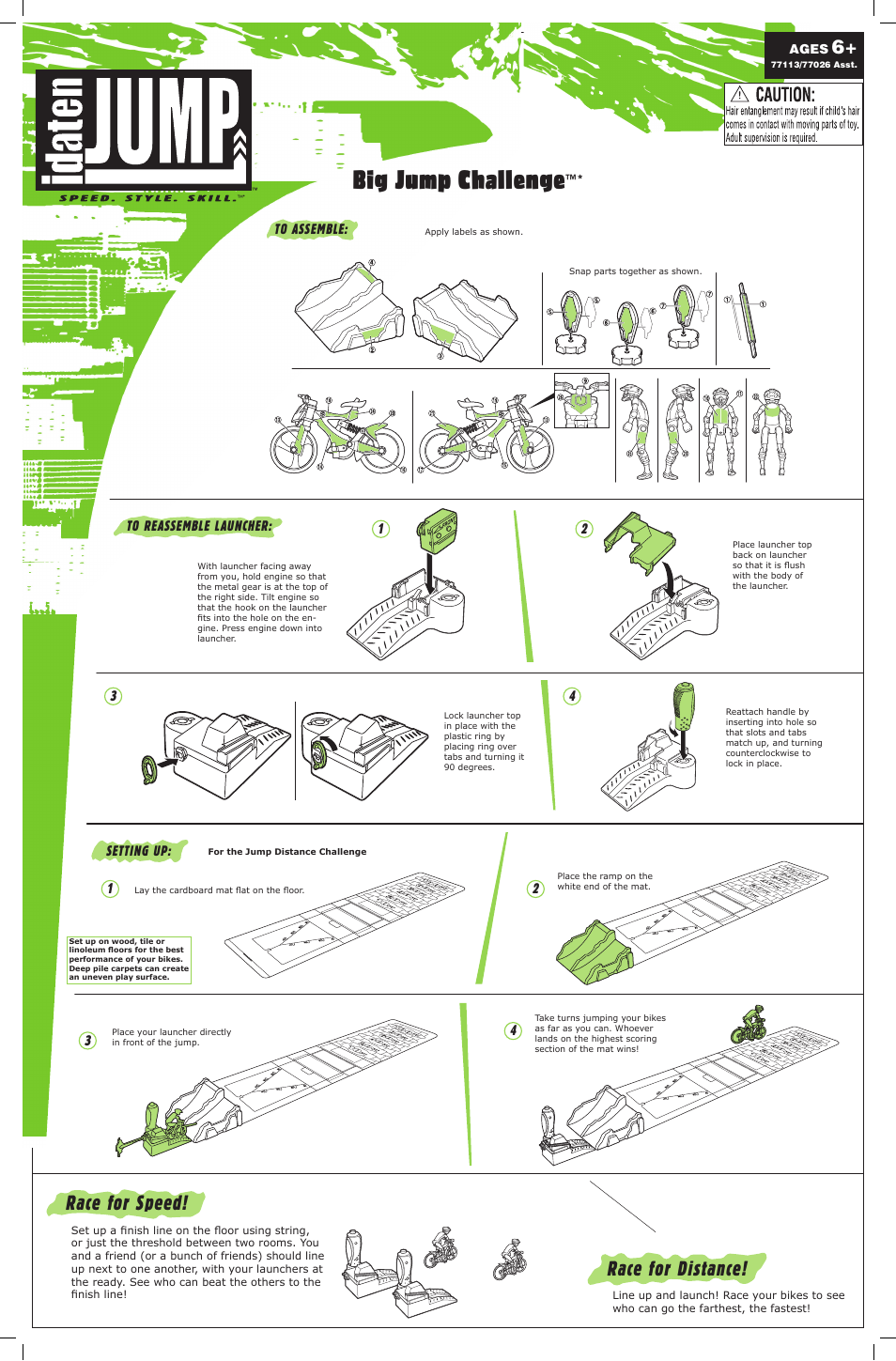 Hasbro Big Jump Challenge 77113/77026 User Manual | 2 pages