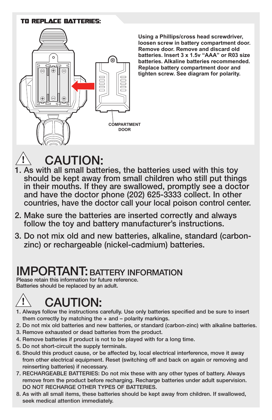Important, Caution | Hasbro Bumblebee Allspark Blaster 83539 User Manual | Page 3 / 4