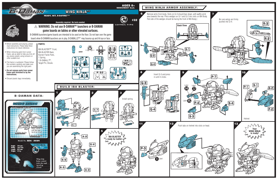 Hasbro B Daman Wing Ninja 98069 User Manual | 2 pages