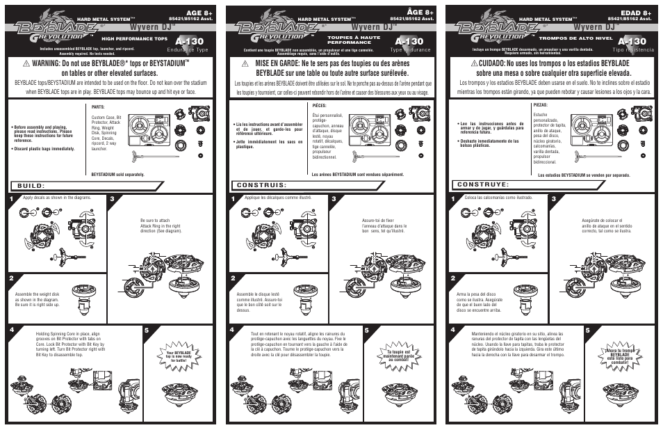 Hasbro Beyblade Grevolution Wyvern DJ 85421 User Manual | 2 pages