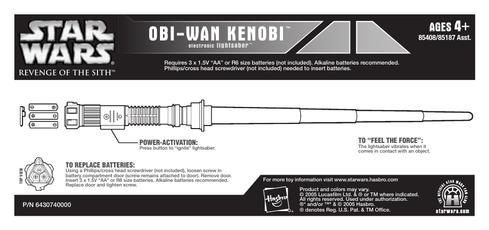 Hasbro 85408/85187 User Manual | 2 pages