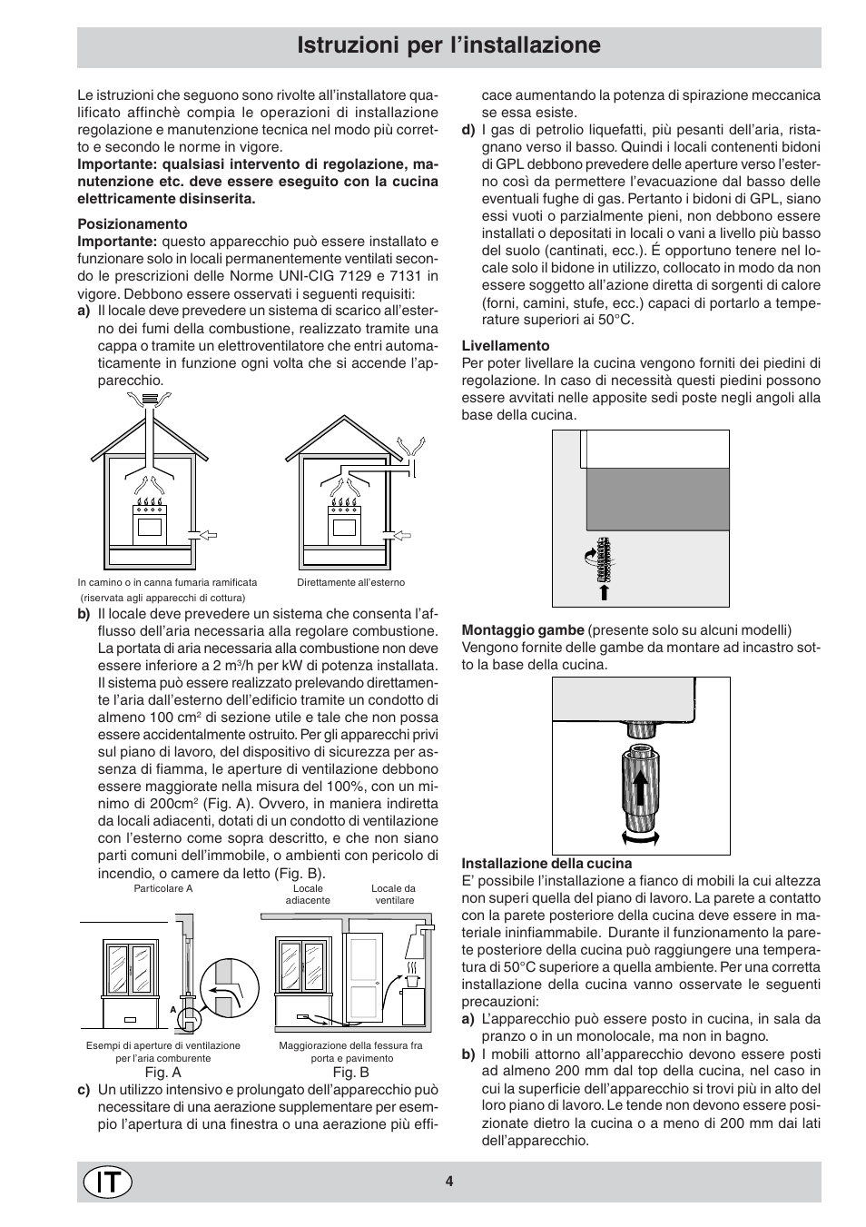 Istruzioni per l’installazione | Indesit KJ1G1 User Manual | Page 4 / 36