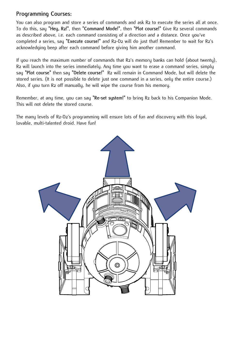 Programming courses | Hasbro R2-D2 84895 User Manual | Page 12 / 16