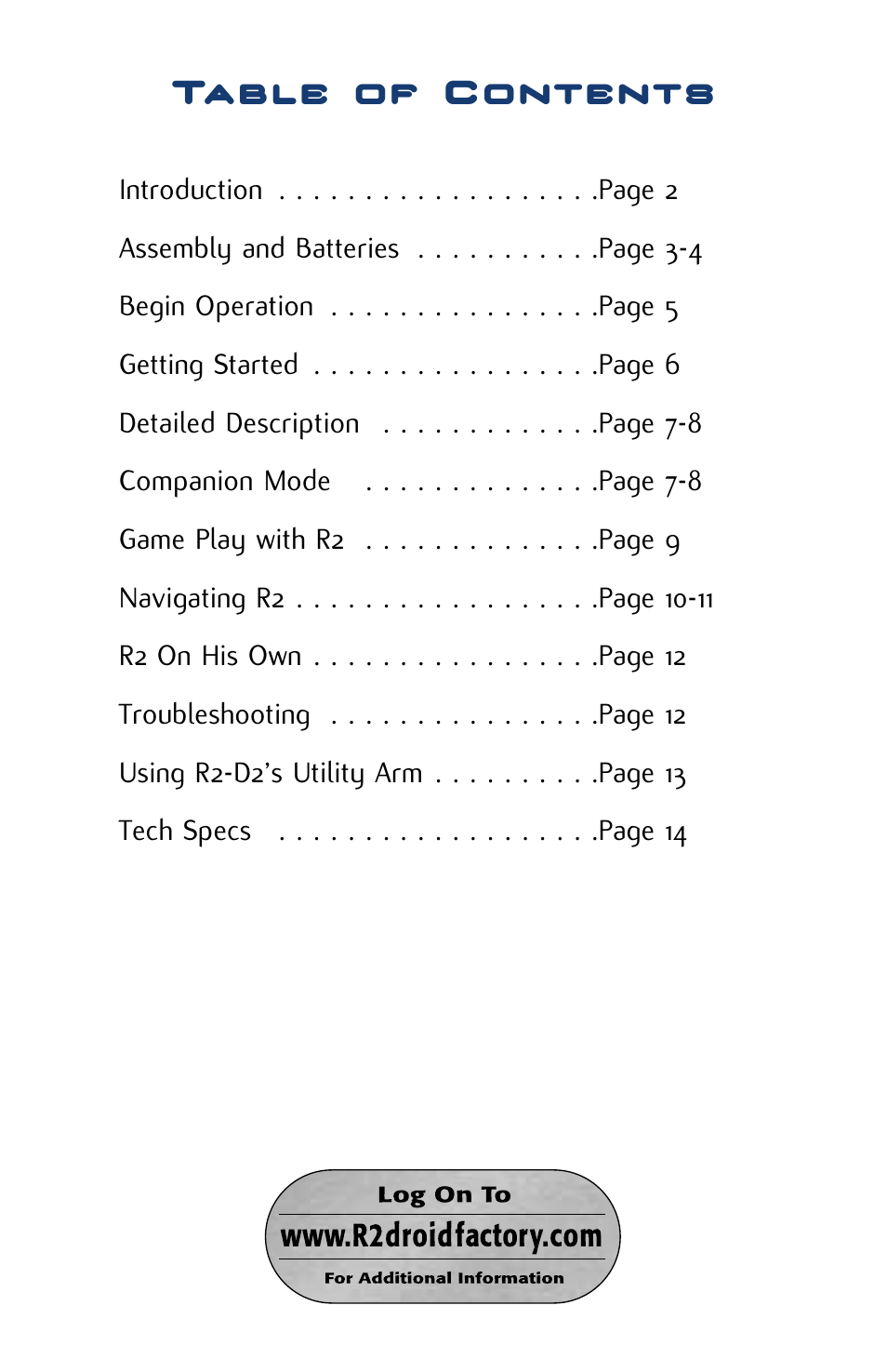 Hasbro R2-D2 84895 User Manual | Page 2 / 16