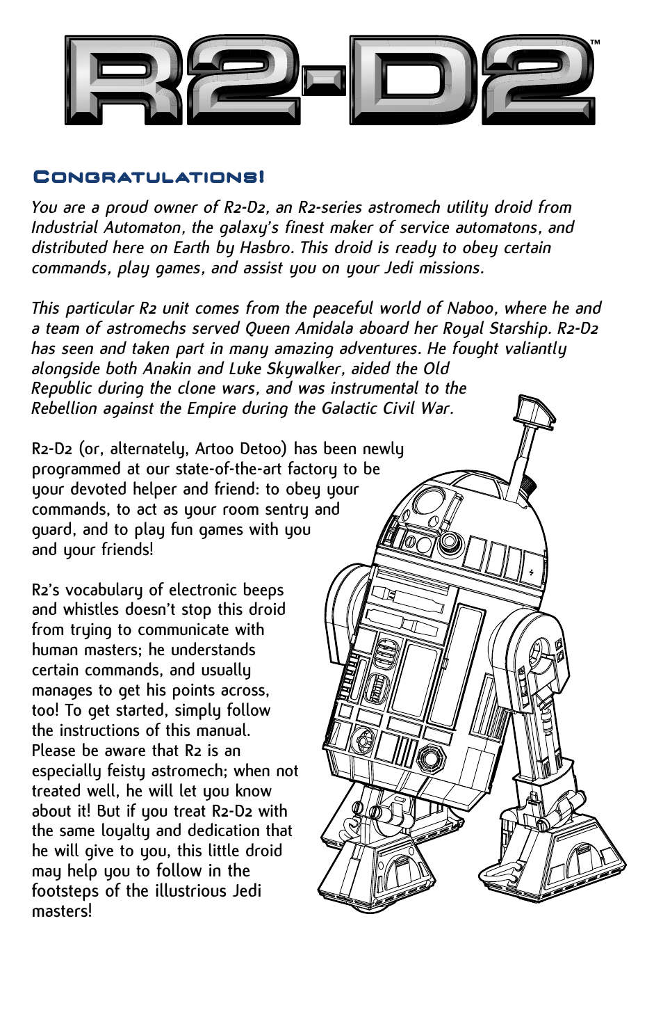 Hasbro R2-D2 84895 User Manual | Page 3 / 16