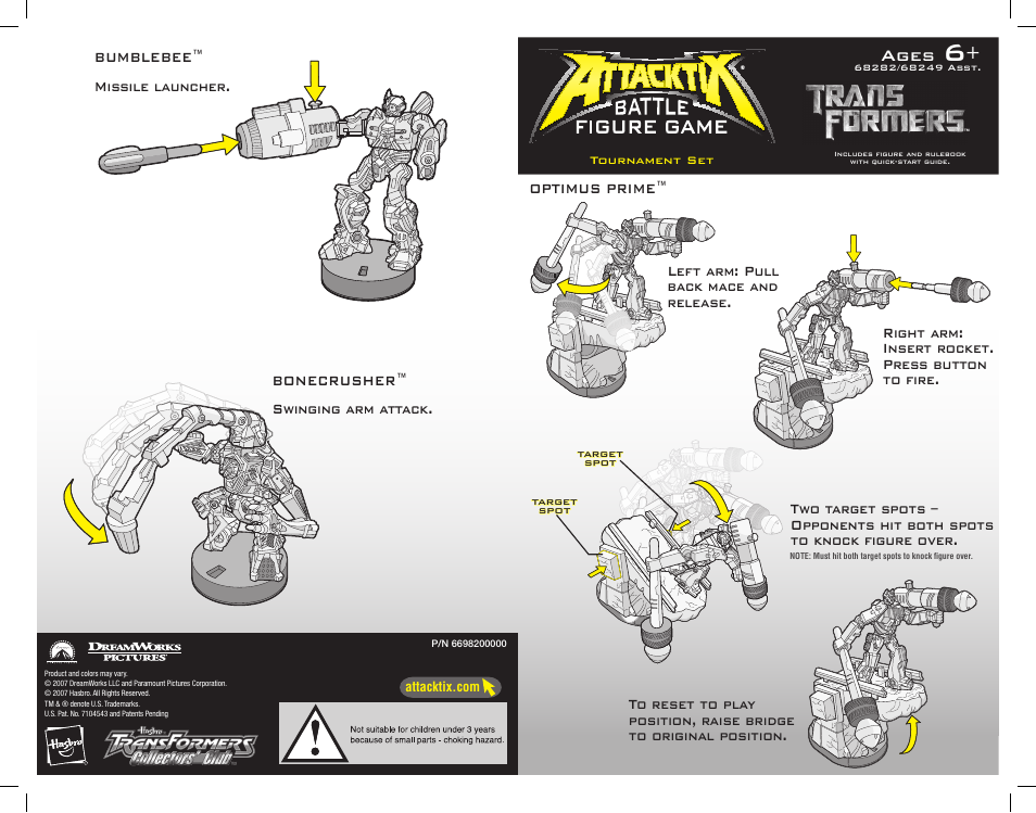 Hasbro ATTACKTIX 6698200000 User Manual | 2 pages