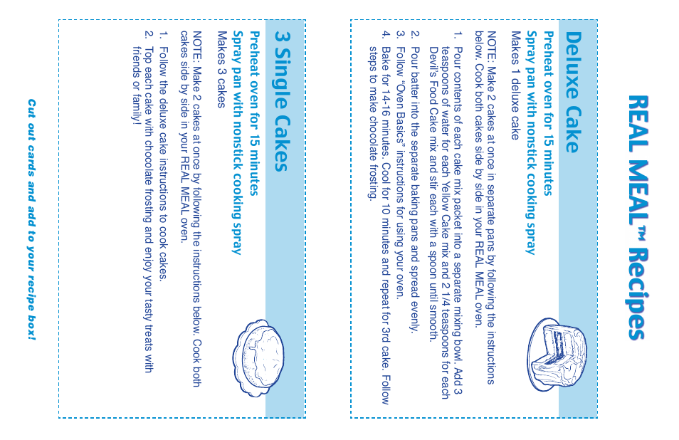 Real meal, Recipes, Deluxe cake | 3single cakes | Hasbro 65720/65715 User Manual | Page 3 / 4