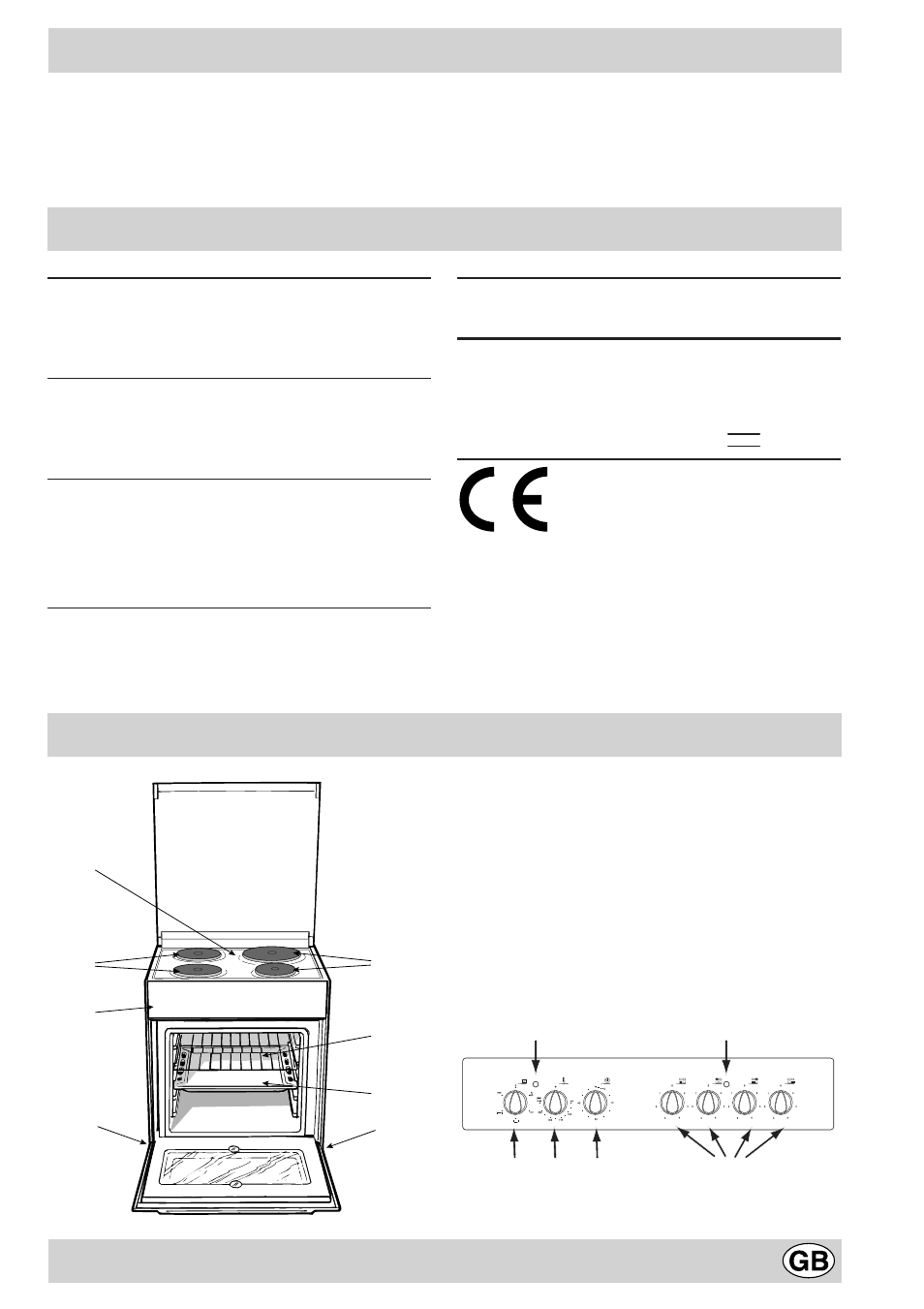 Cooker with electric oven, Technical characteristics | Indesit K 6E11 W User Manual | Page 13 / 28