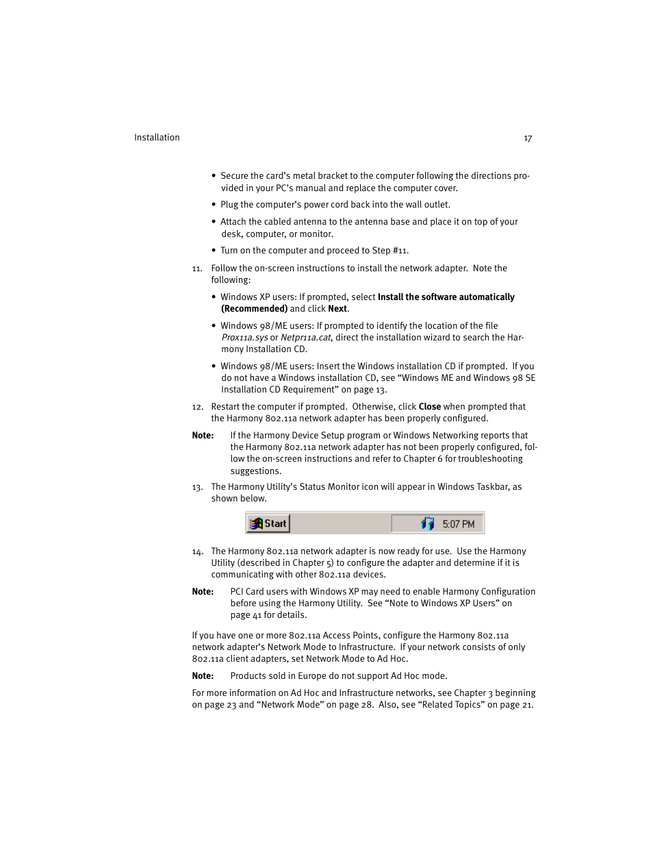 Harmony House 802.11a User Manual | Page 17 / 76