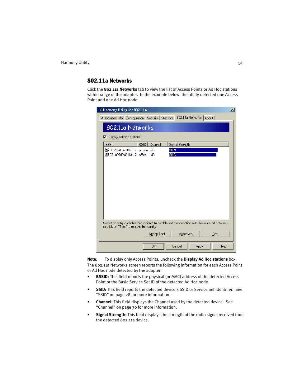 11a networks | Harmony House 802.11a User Manual | Page 54 / 76
