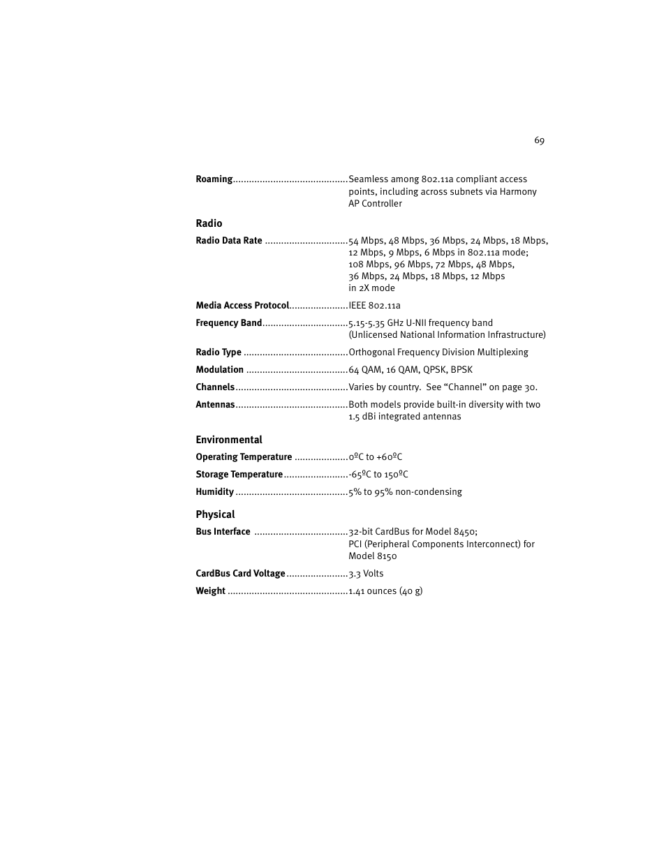 Harmony House 802.11a User Manual | Page 69 / 76
