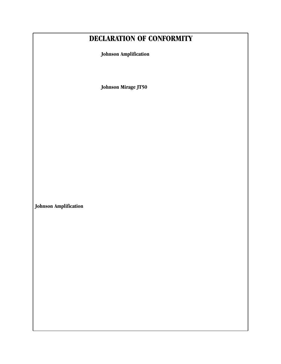 Declaration of conformity | Harmony House JT100 User Manual | Page 3 / 20