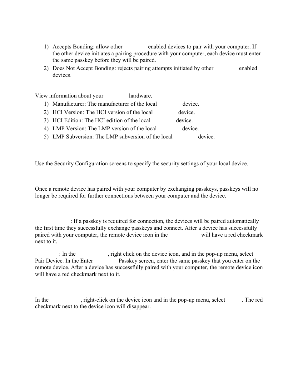 Security configuration, Pair / unpair devices, How to pair with another device | How to unpair with another device, 3 security configuration | HiFi Works BlueSoleil User Manual | Page 35 / 47