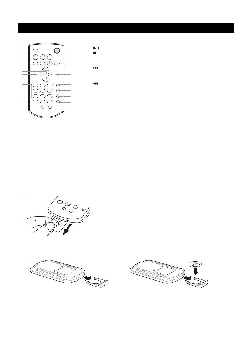 Remote control, Using the remote control, Battery replacement | HiFi Works 811-TK5M91-031 User Manual | Page 7 / 20