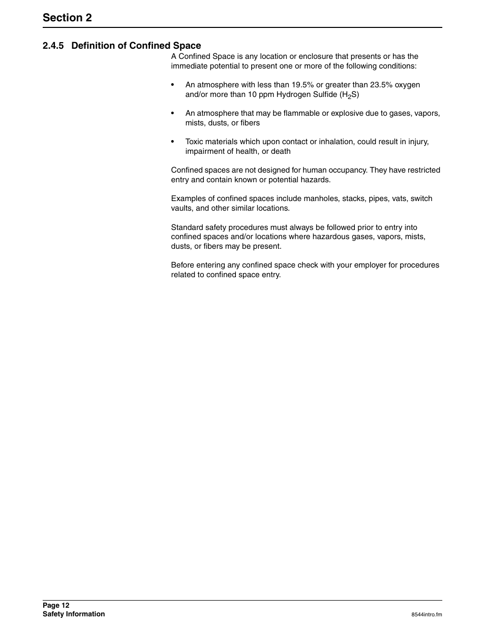 5 definition of confined space | Hach SIGMA 900 User Manual | Page 12 / 52