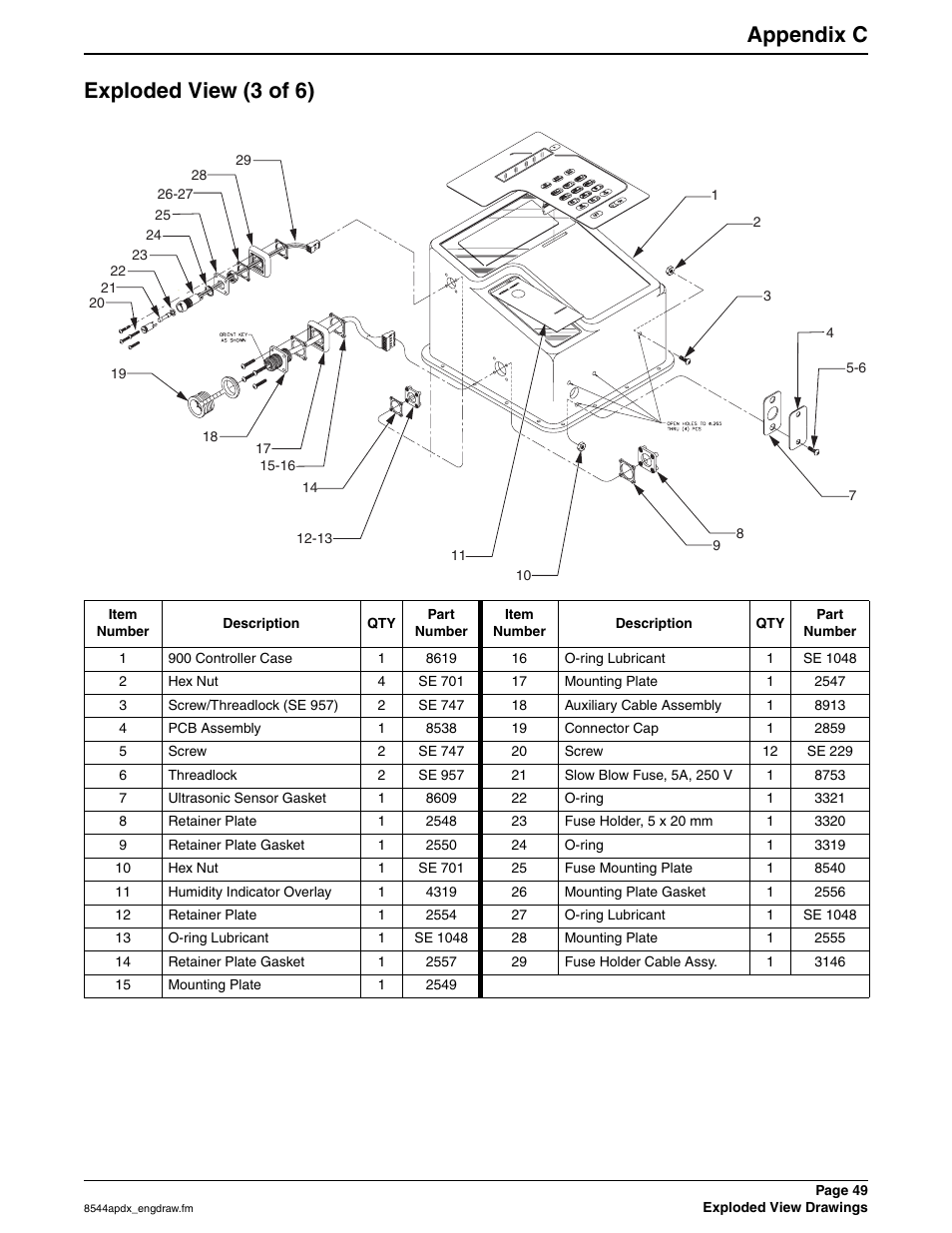 Exploded view (3 of 6), Appendix c | Hach SIGMA 900 User Manual | Page 49 / 52