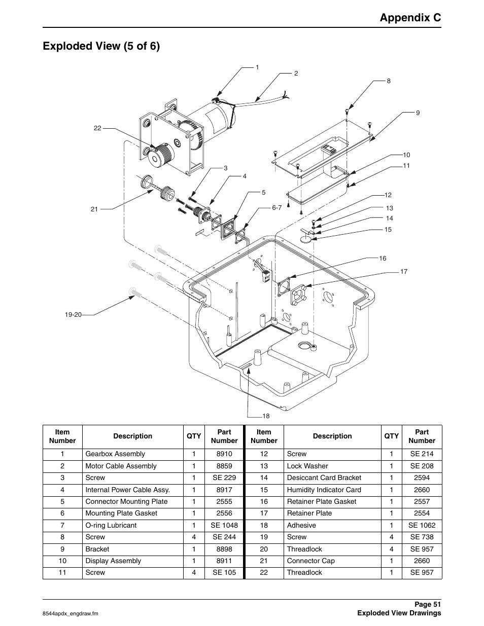 Exploded view (5 of 6), Appendix c | Hach SIGMA 900 User Manual | Page 51 / 52