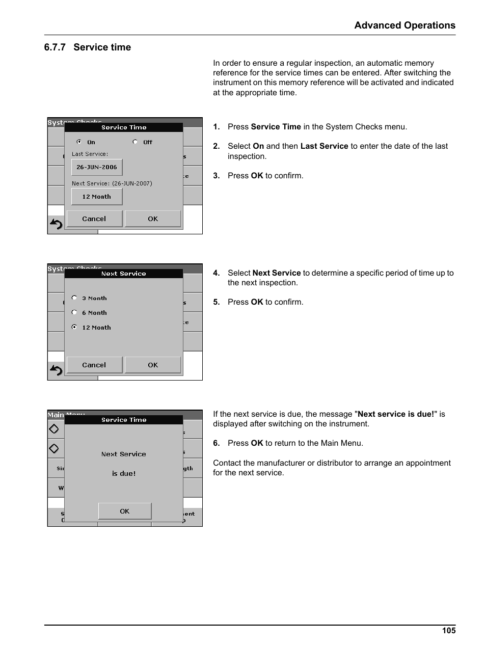 7 service time | Hach Portable Spectrophotometer DR 2800 User Manual | Page 105 / 126