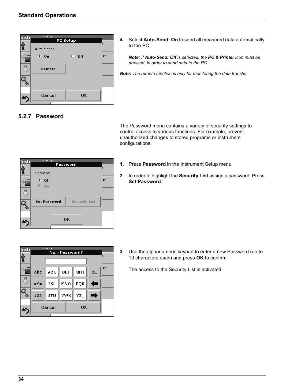7 password, Standard operations | Hach Portable Spectrophotometer DR 2800 User Manual | Page 34 / 126