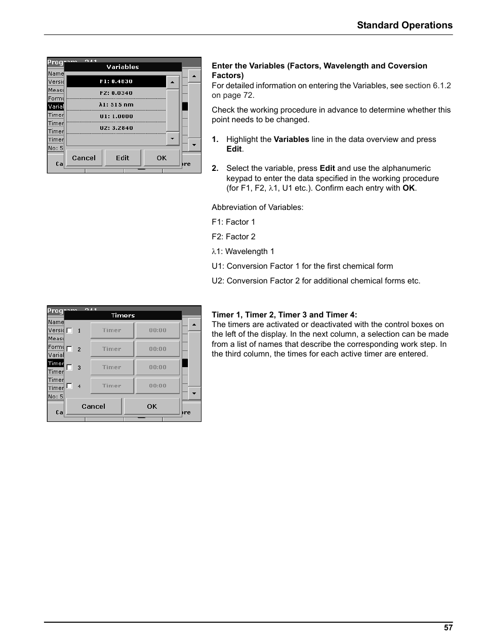 Standard operations | Hach Portable Spectrophotometer DR 2800 User Manual | Page 57 / 126