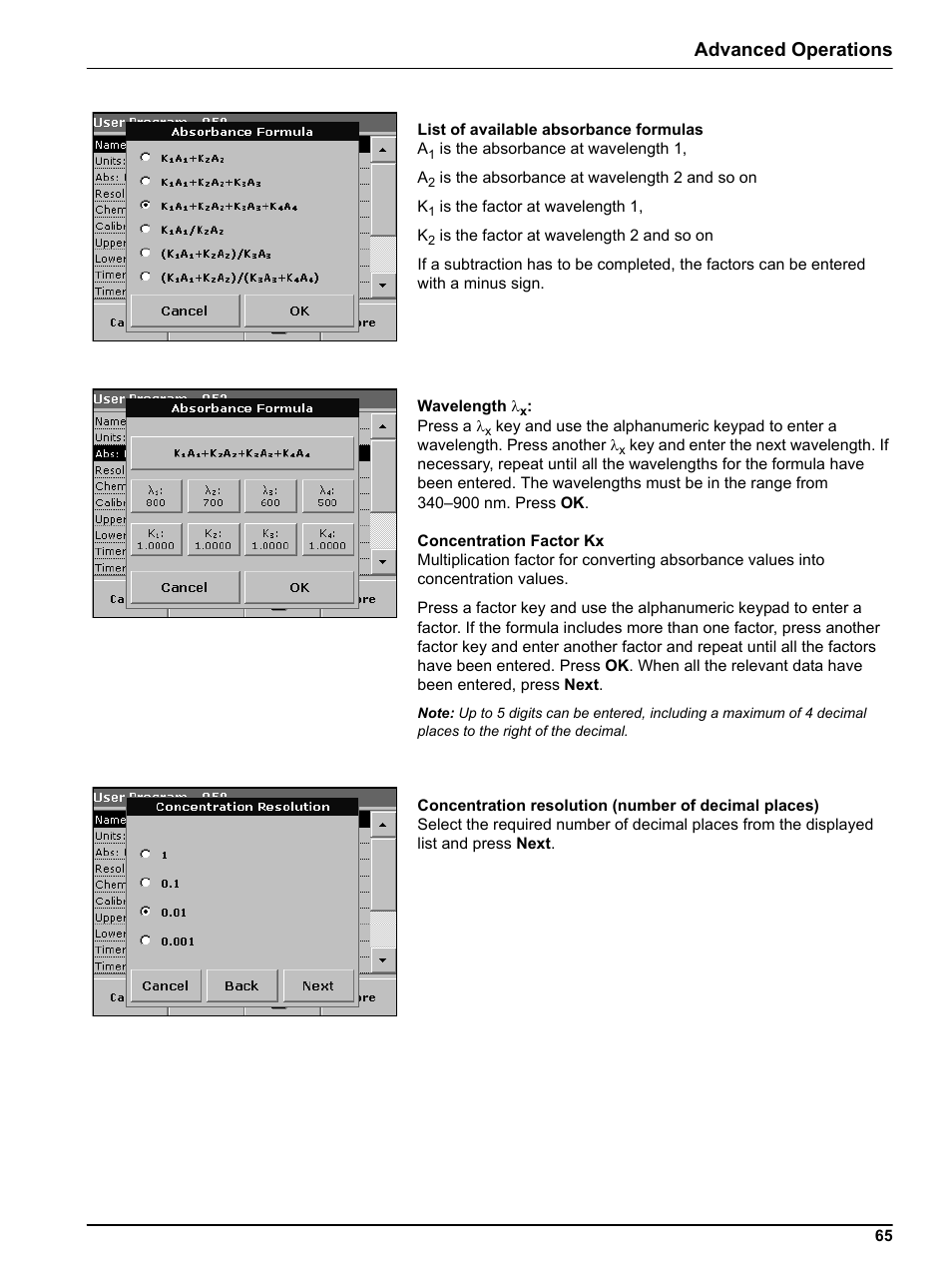 Advanced operations | Hach Portable Spectrophotometer DR 2800 User Manual | Page 65 / 126