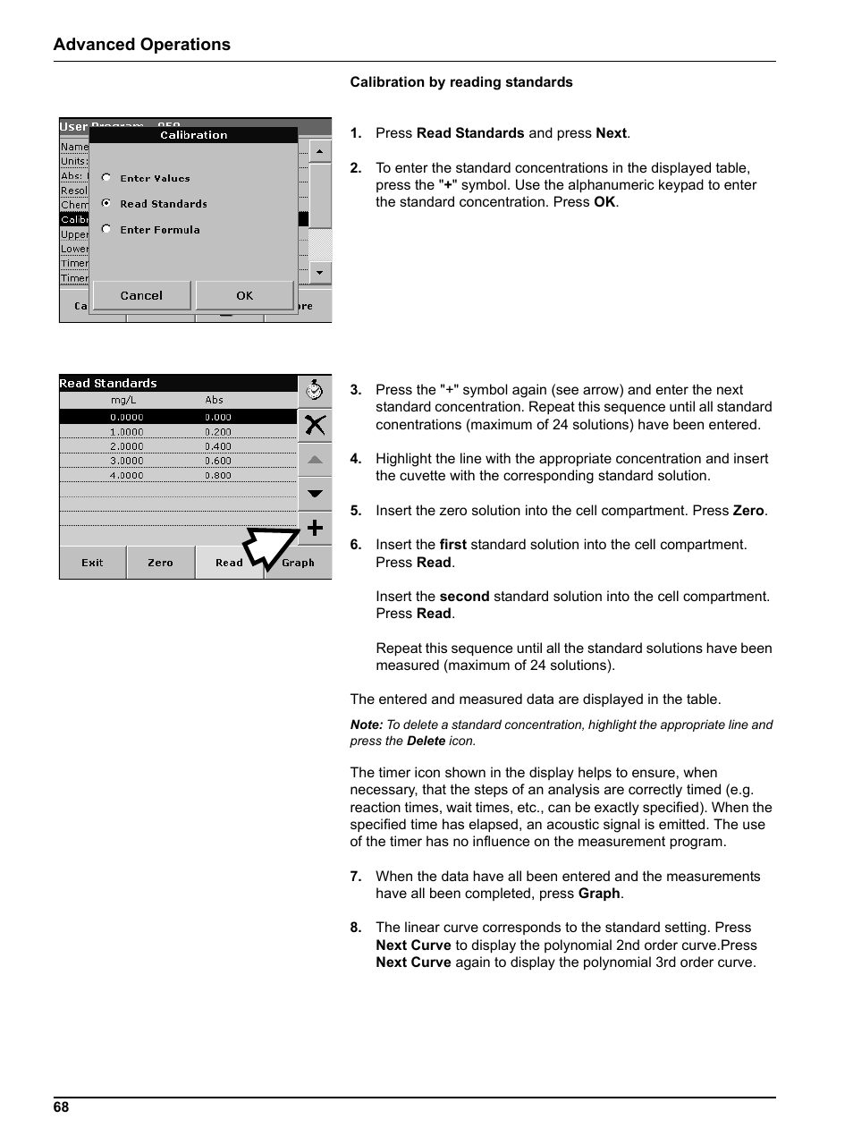 Advanced operations | Hach Portable Spectrophotometer DR 2800 User Manual | Page 68 / 126