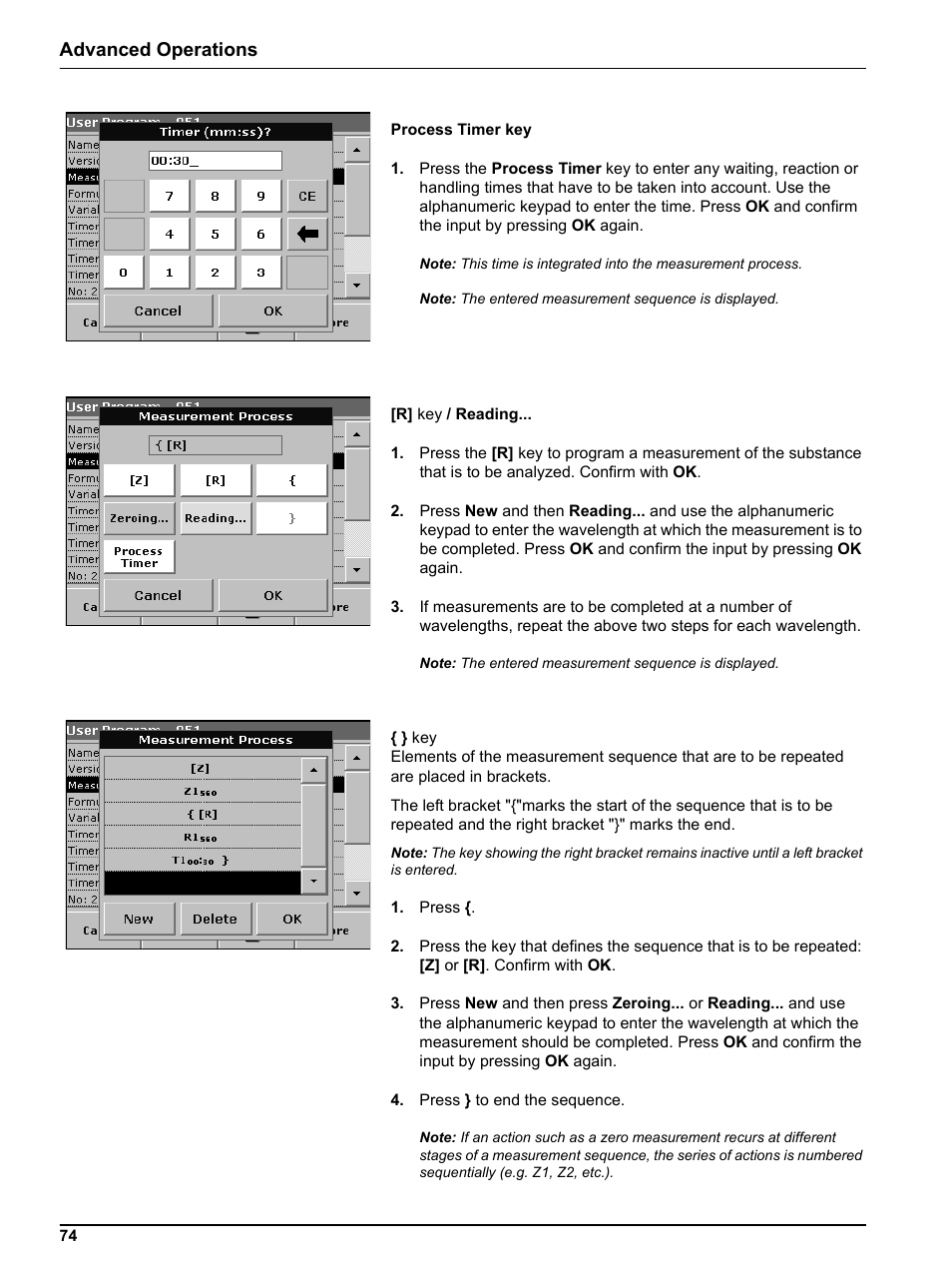 Advanced operations | Hach Portable Spectrophotometer DR 2800 User Manual | Page 74 / 126