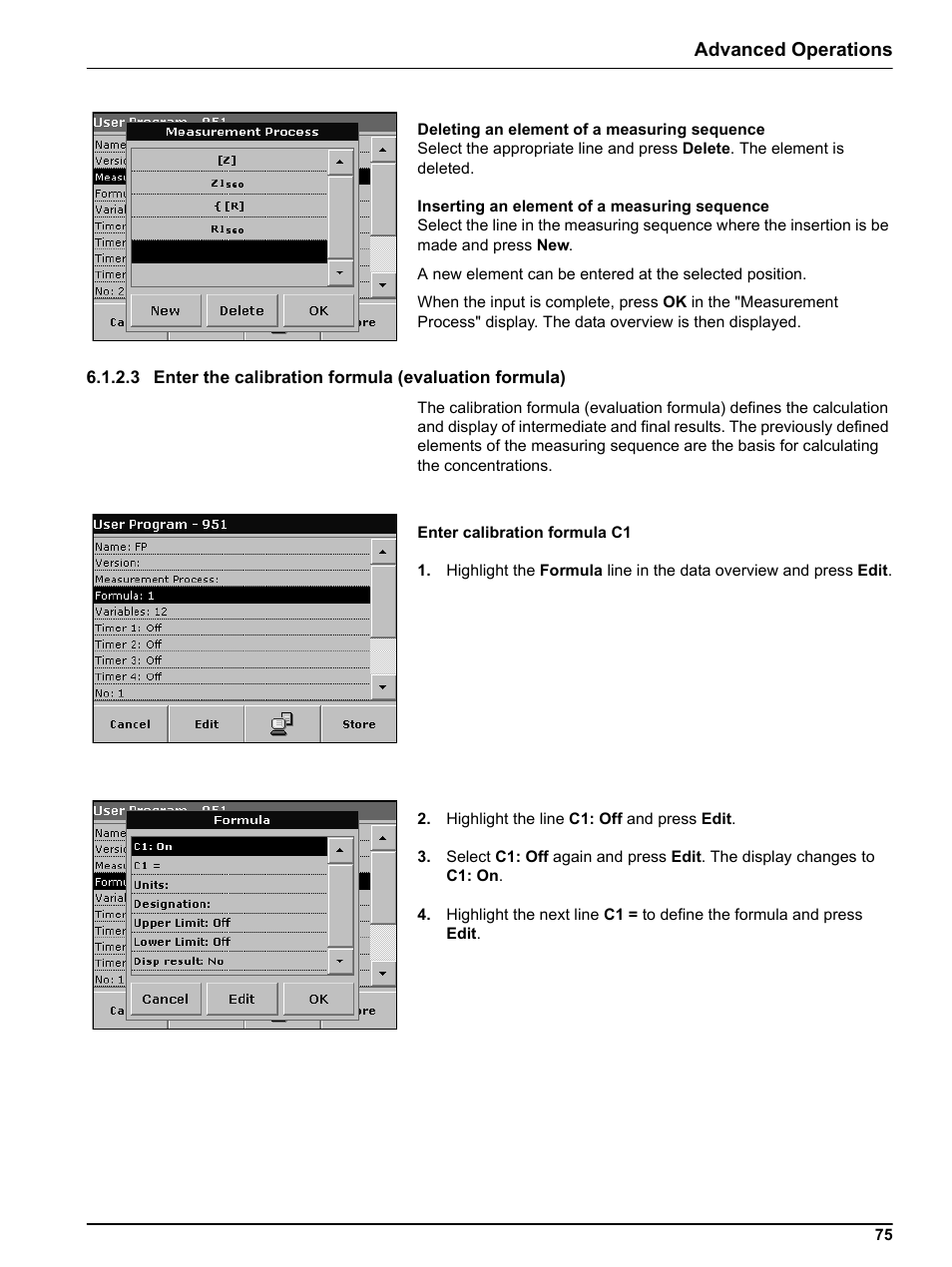 Advanced operations | Hach Portable Spectrophotometer DR 2800 User Manual | Page 75 / 126