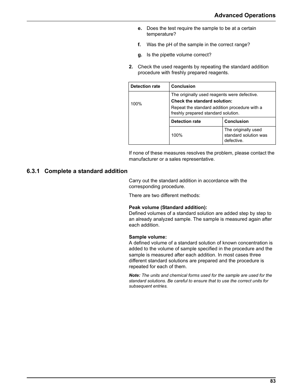 1 complete a standard addition, Advanced operations | Hach Portable Spectrophotometer DR 2800 User Manual | Page 83 / 126