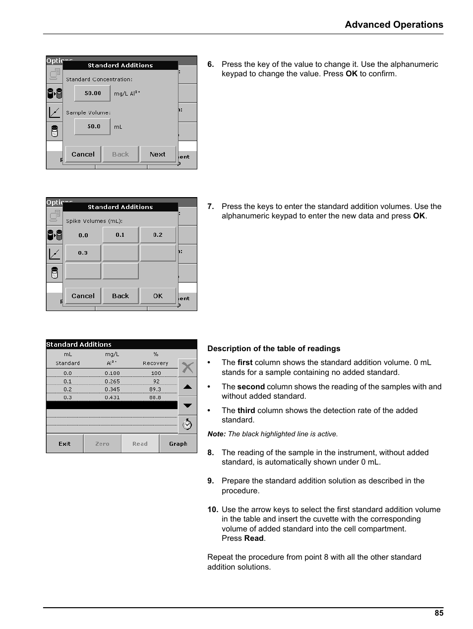 Advanced operations | Hach Portable Spectrophotometer DR 2800 User Manual | Page 85 / 126