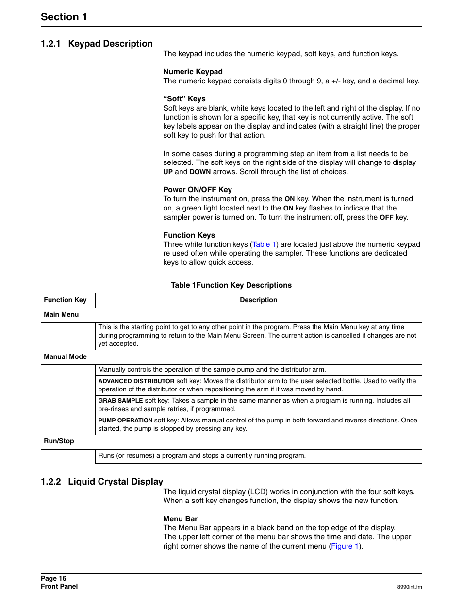 1 keypad description, 2 liquid crystal display | Hach 900 MAX User Manual | Page 18 / 160