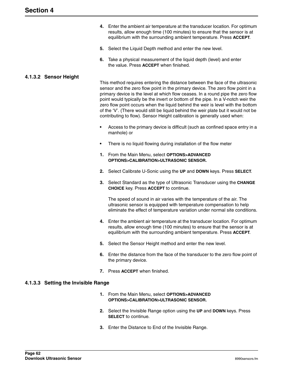 2 sensor height, 3 setting the invisible range | Hach 900 MAX User Manual | Page 64 / 160