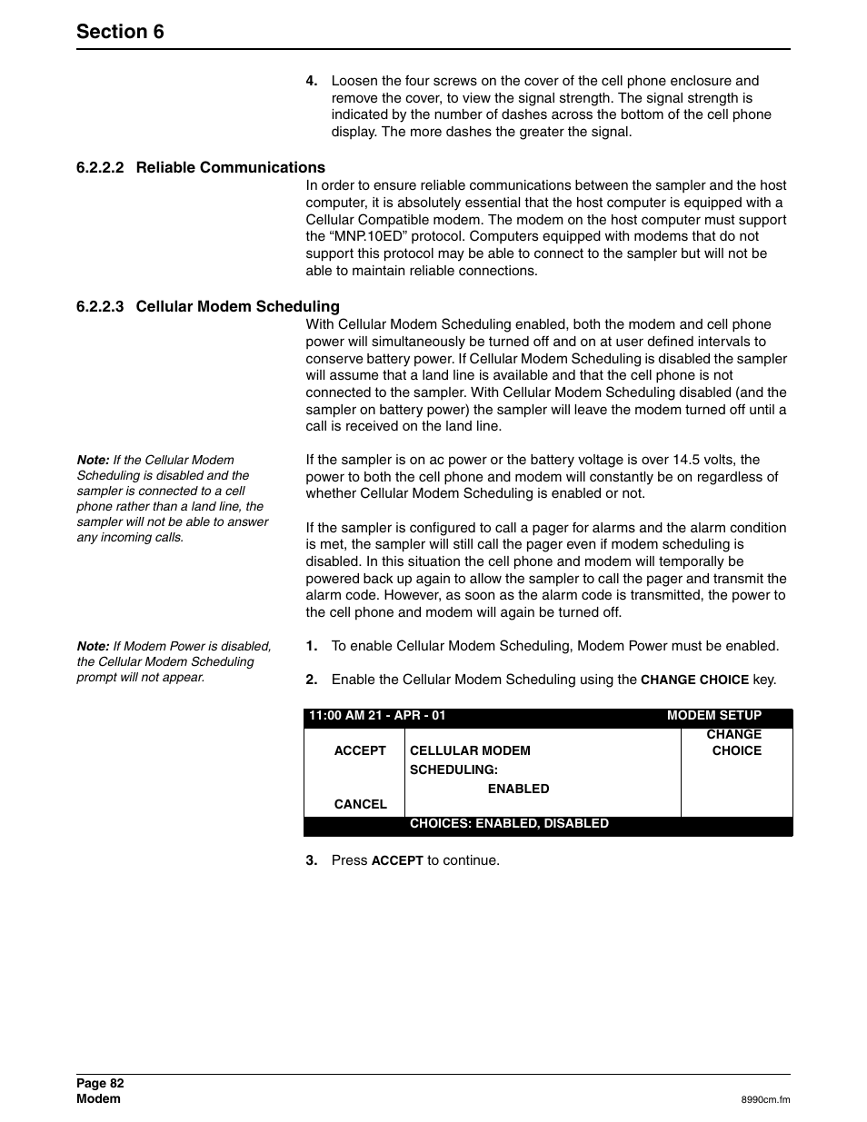 2 reliable communications, 3 cellular modem scheduling | Hach 900 MAX User Manual | Page 84 / 160