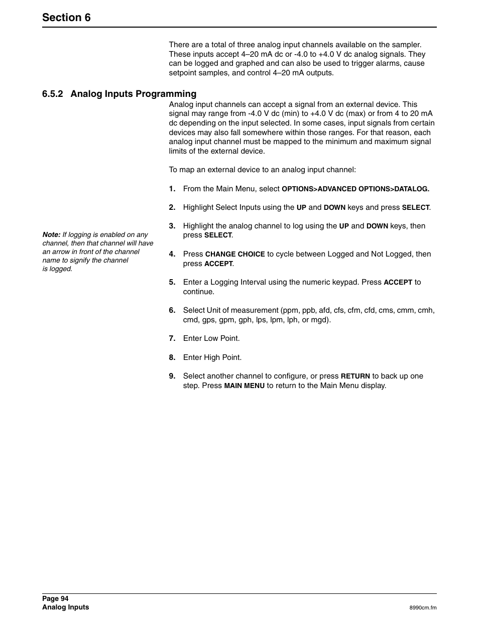 2 analog inputs programming | Hach 900 MAX User Manual | Page 96 / 160