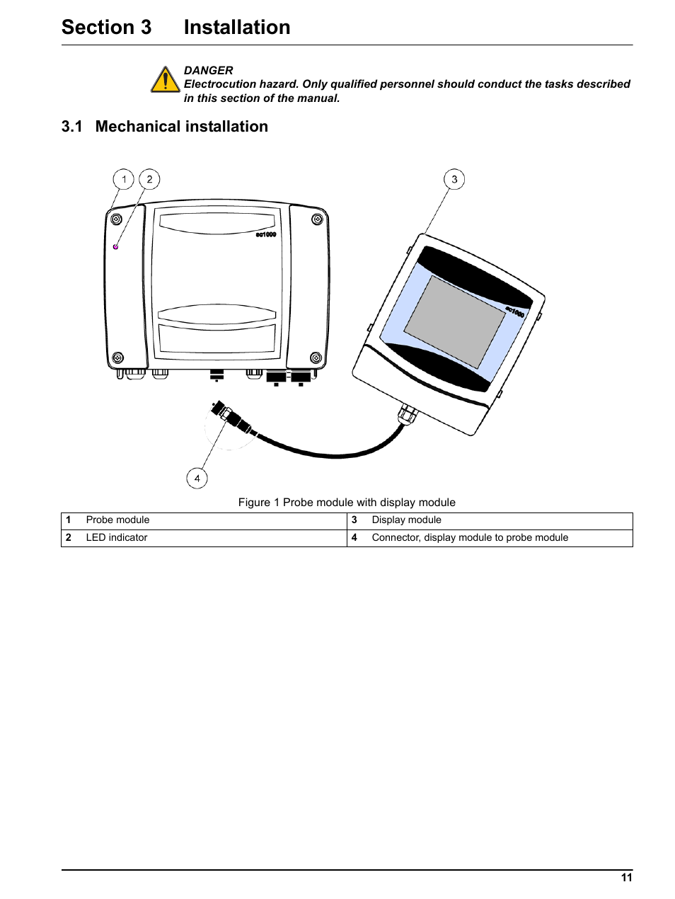 Section 3 installation, 1 mechanical installation | Hach sc1000 User Manual | Page 13 / 150