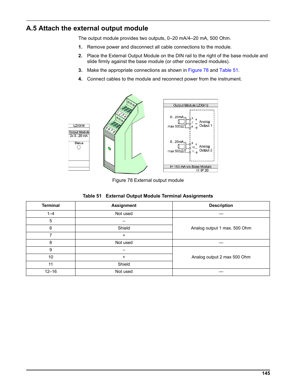 A.5 attach the external output module | Hach sc1000 User Manual | Page 147 / 150